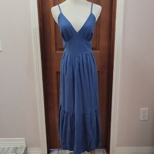 Japna Chic Blue Spaghetti Strap Maxi Dress